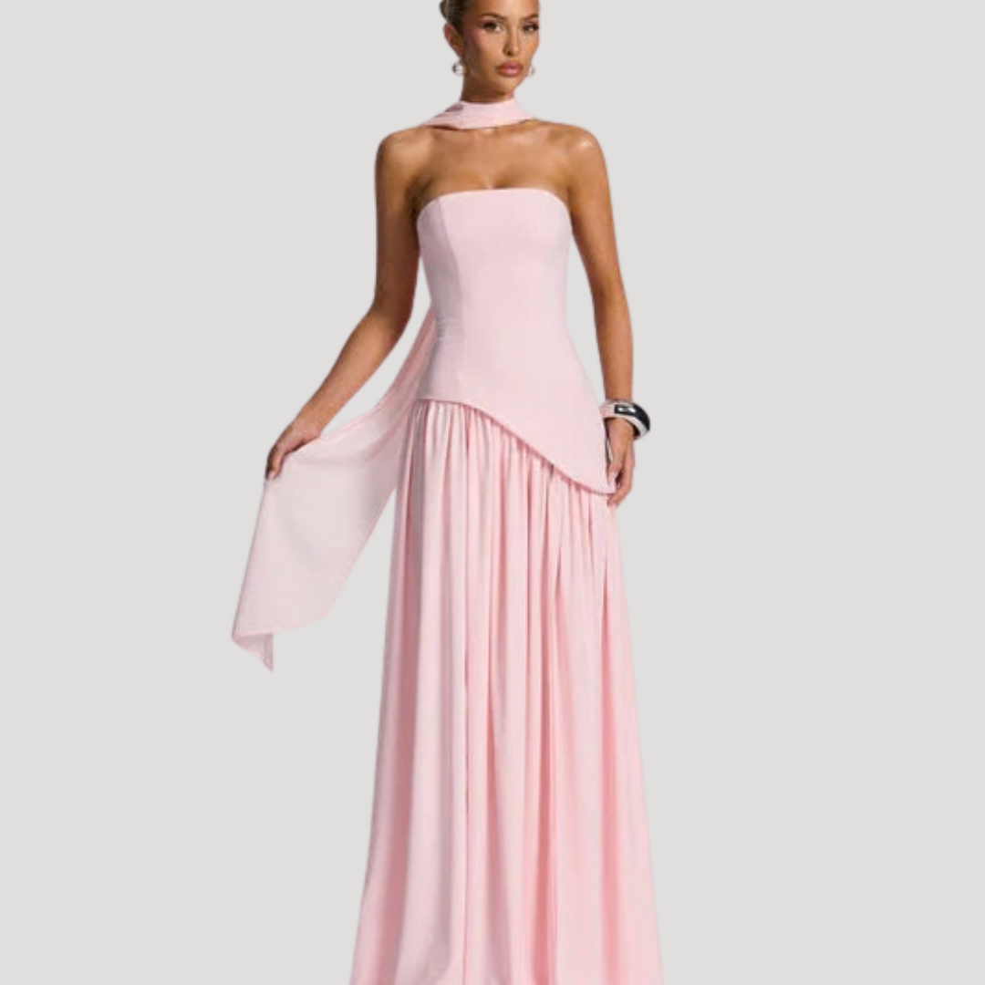 Women's Strapless High Slit Dress Maxi