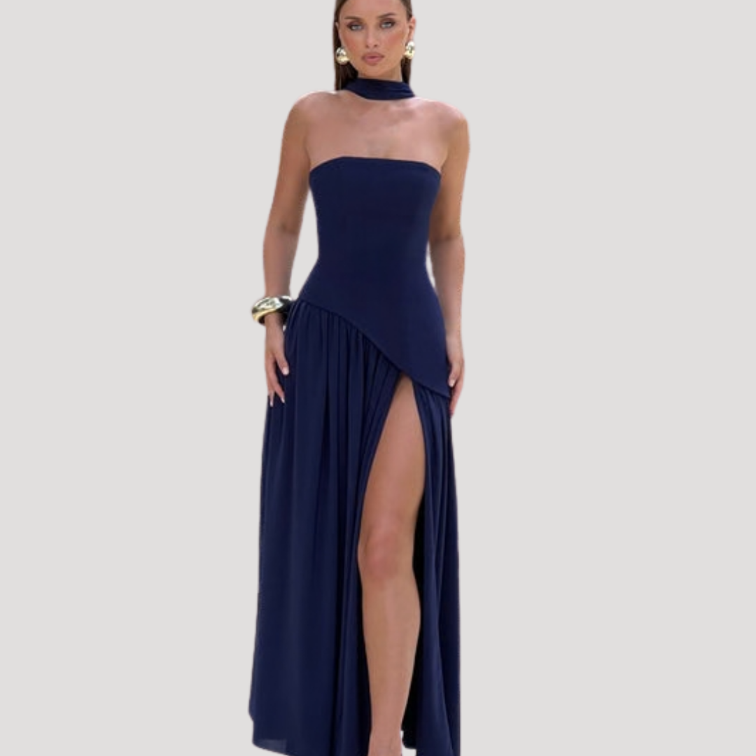 Women's Strapless High Slit Dress Maxi