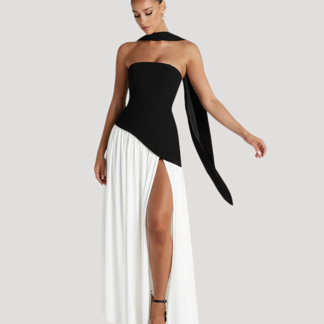 Women's Strapless High Slit Dress Maxi