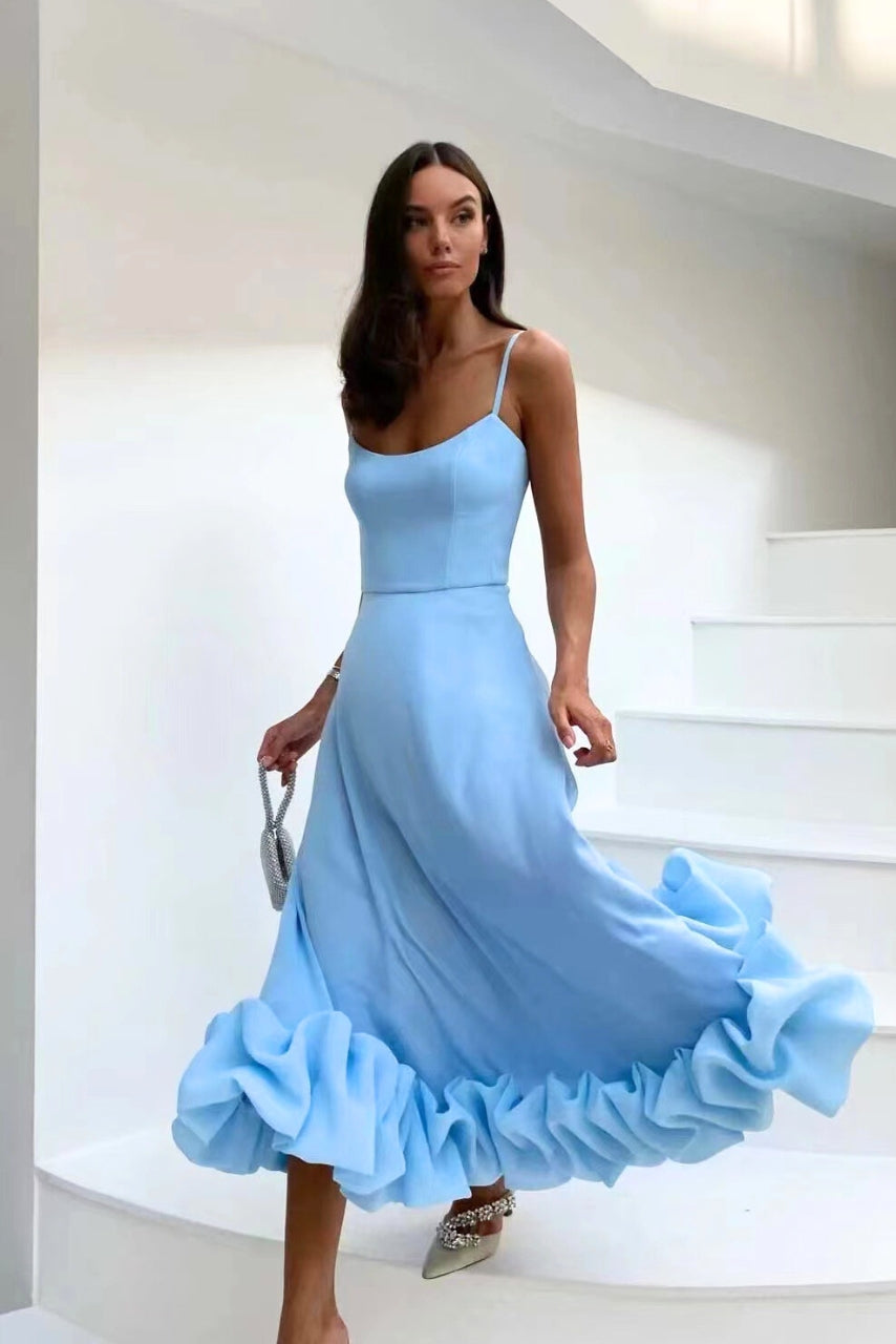 Women's Tiered Strappy Dress Midi