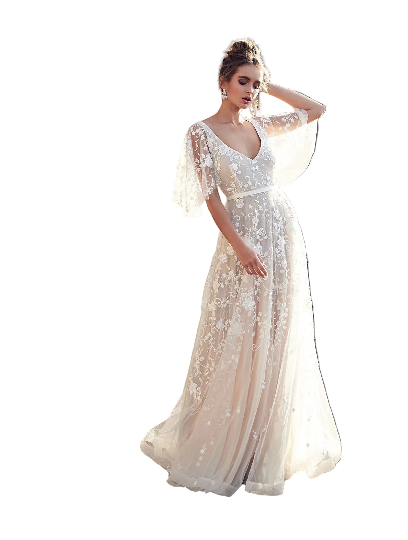 Women's V Neck Dress Maxi