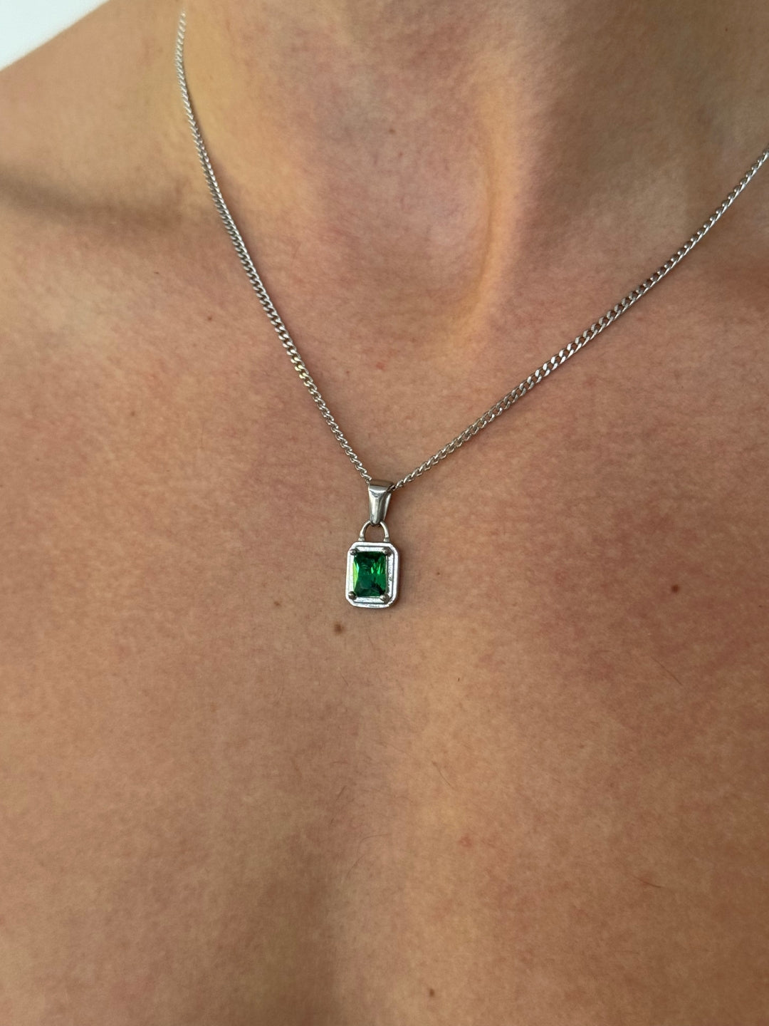 GEMSTONE CHAIN SET | Silver